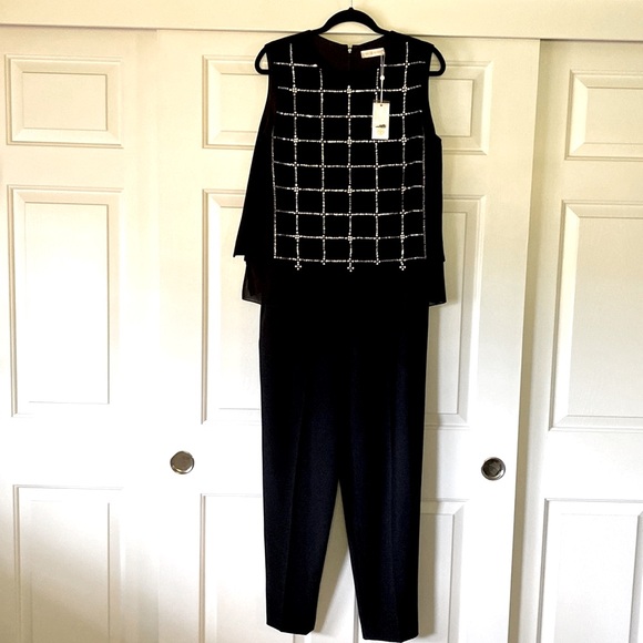 TORY BURCH STUNNING BLACK JUMPSUIT! SIZE L NWT - Picture 1 of 12